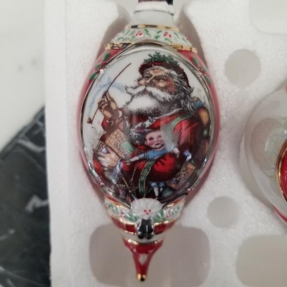 VNTG 2000 Bradford Exchange Santa Millennial Porcelain Ornaments Collection # 3 - Picture 3 of 10